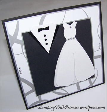 homemade wedding card black white and silver are great classic colors
