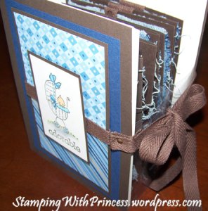 baby boy thank you card box tied closed