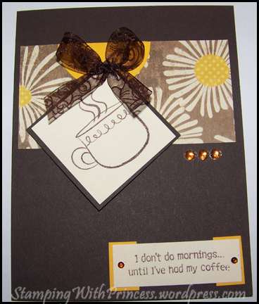 coffee card in brown and daisy's