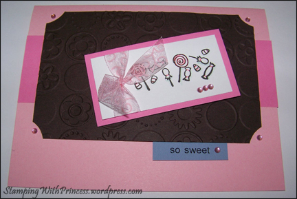 So sweet card in blue and pink and brown